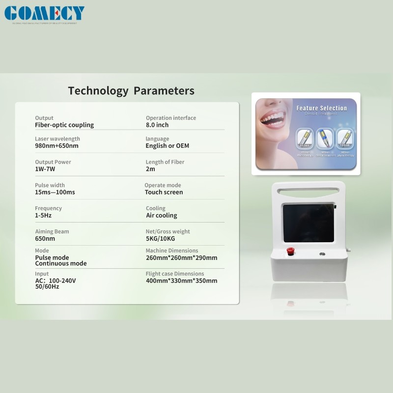 980nm Dental Diode Laser for Soft Tissue Cutting and Whitening Decay Caries Periodontal Gum Treatment