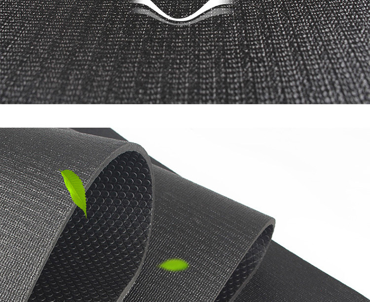 PVC High Density 72x26" Black Fitness Mat Double Layer TPE