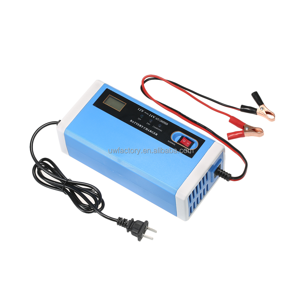 Intelligent Pulse Repair 12V 12A 24V 6A Battery Charger for Automobiles and Motorcycles SCP Function Current Protection