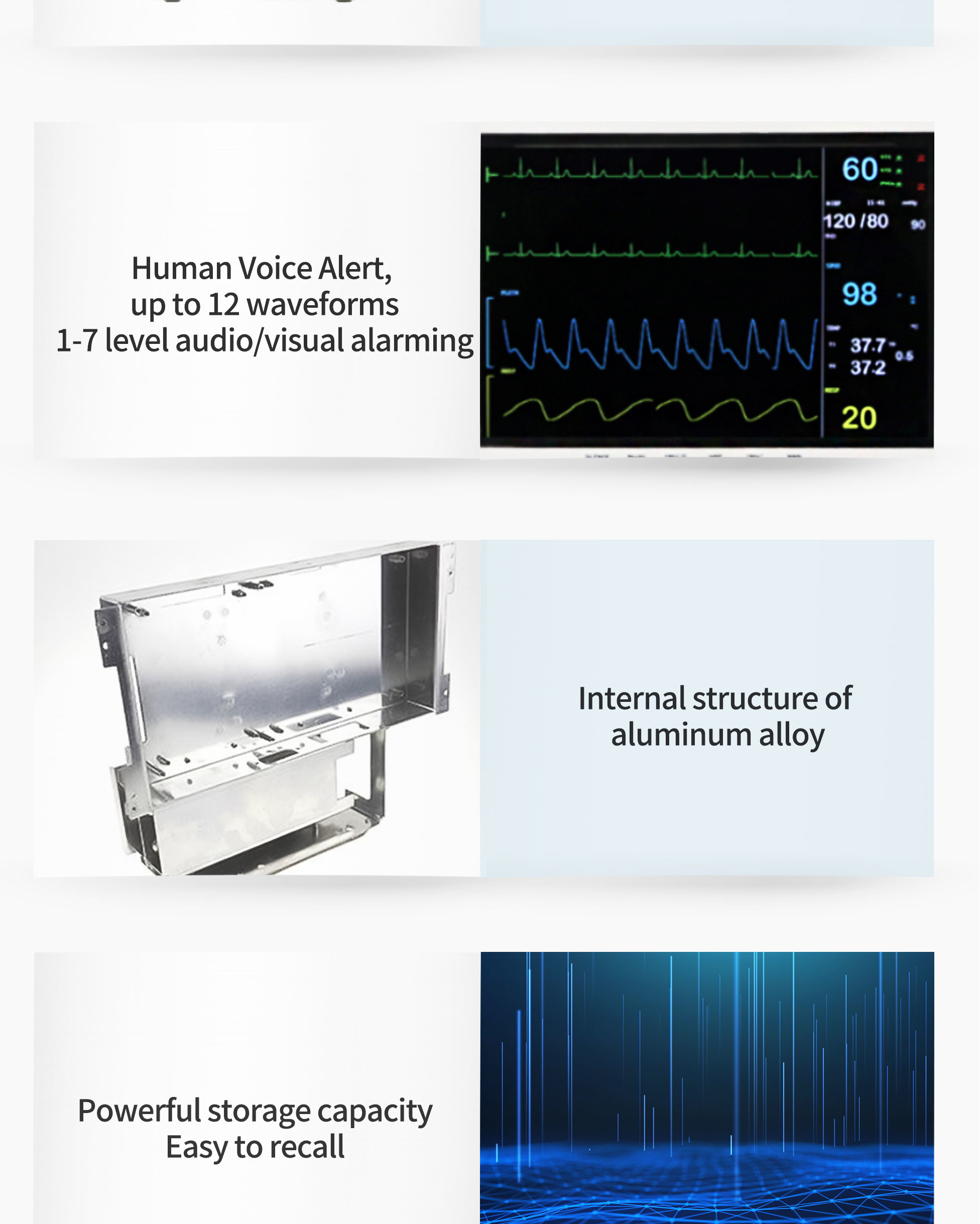 ISO Approved Multi Parameter Patient Monitor Clinical Analytical Instruments