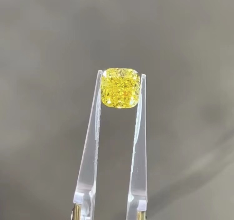 1CT 2CT 3CT Certified Loose Diamond Oval Fancy Vivid Yellow Lab Diamonds VVS2 VS1