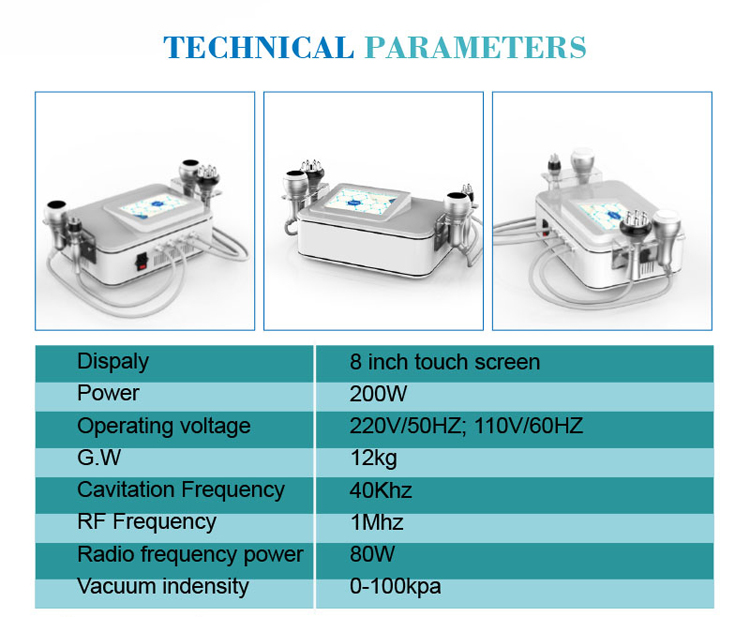 Cavitation rf vacuum body 5 in 1 cavitation ultrasound 2.0 machine
