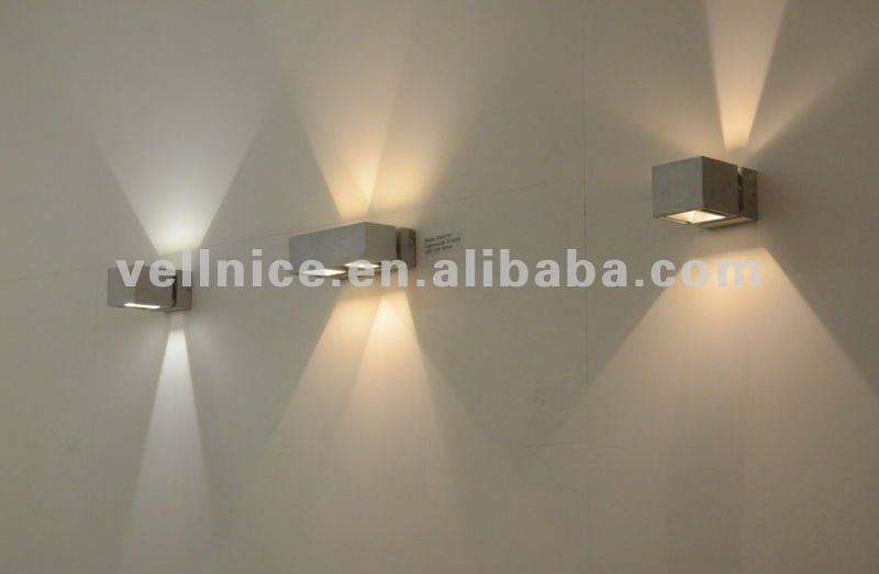 1W / 3W Square Indoor LED Wall Lights Down Cube Aluminum Material