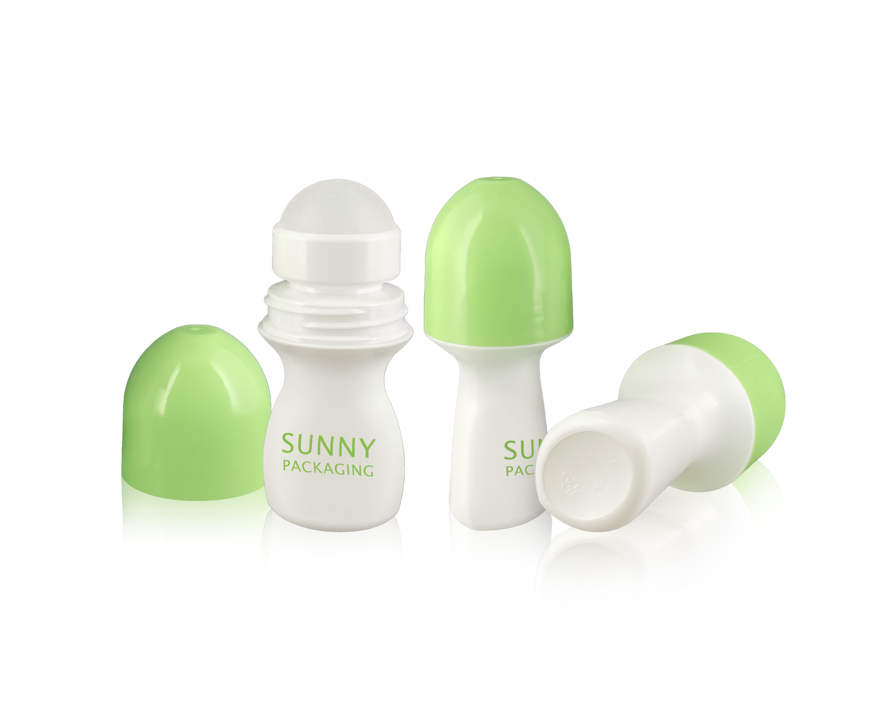 Colored Cap Empty PP Plastic 50ml Roll On Bottles Customized Color