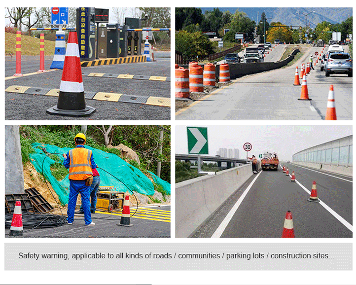 PVC Road Safety Cones Orange Highway Construction Cones Customized