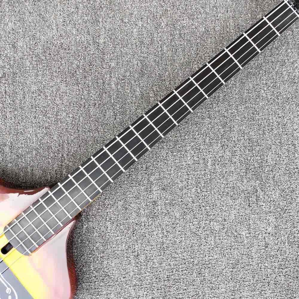 Custom Shop 4 Strings Jack Electric Guitar Ebony Fretboard Bottle Body Electric Bass Guitar in Black Hardware