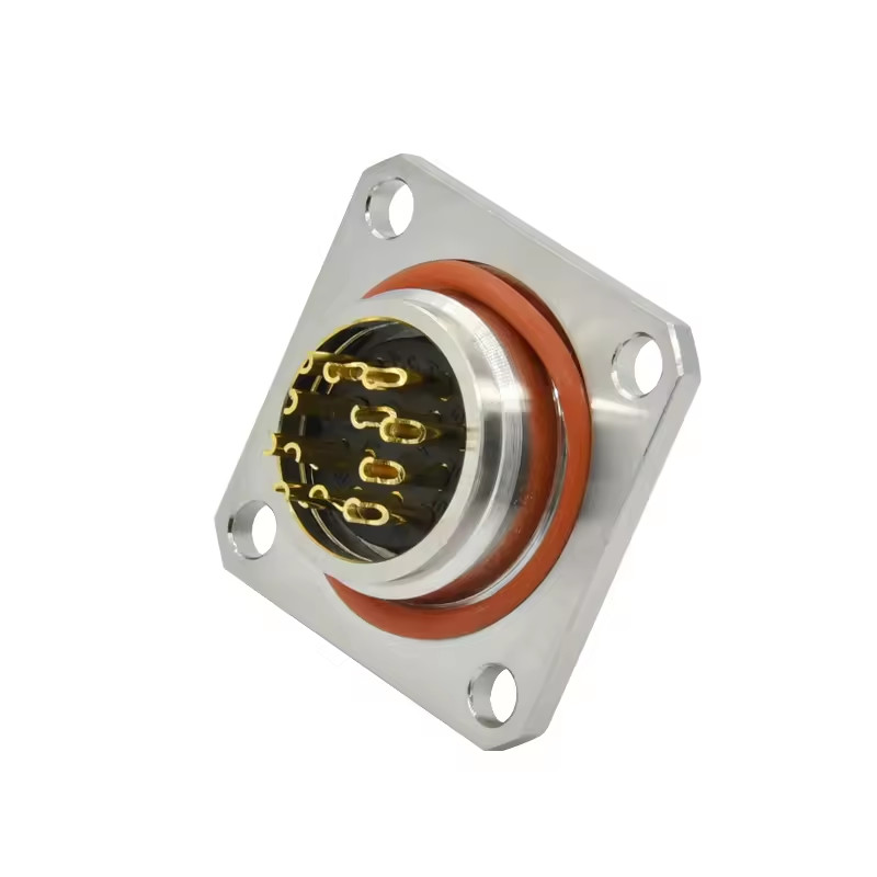 M16 IP67/68 Waterproof Metal Round Micro Straight PCB Rear Mount Connector 4-12 Pin Square Male/Female Plug Connector