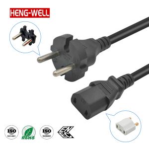 EU Power Cord 16A 250V Schuko Plug 2 Pin Power Cord CEE Plug for High Power Appliances/Hotel/Resturant IEC C17 Power Cords Manufactures