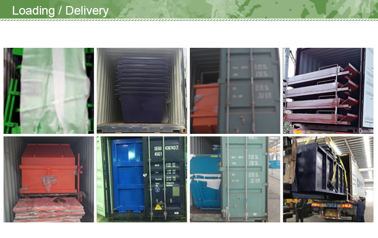 Industrial Steel 3M3 - 8M3 Skip Bin Waste Skip Garbage Bin For Hotels And Restaurants