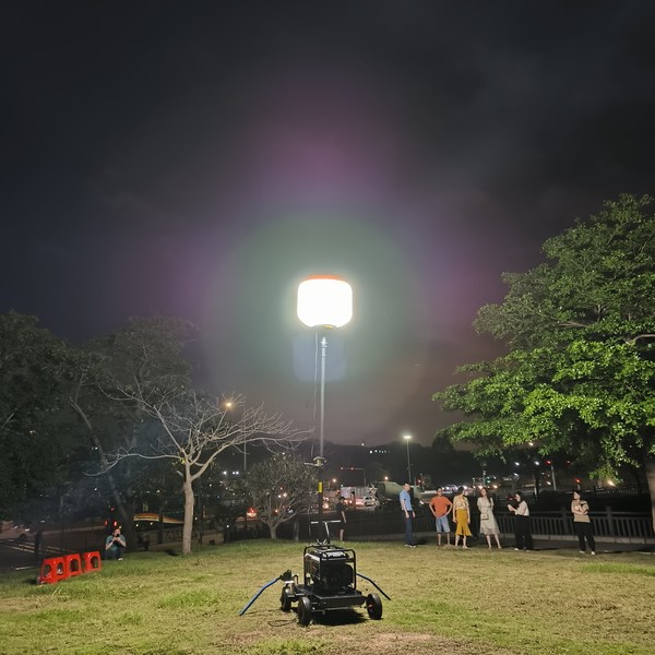 500W Industrial Led Balloon Work Light on ETL Certified Mobile Tripod Telescopic Stand