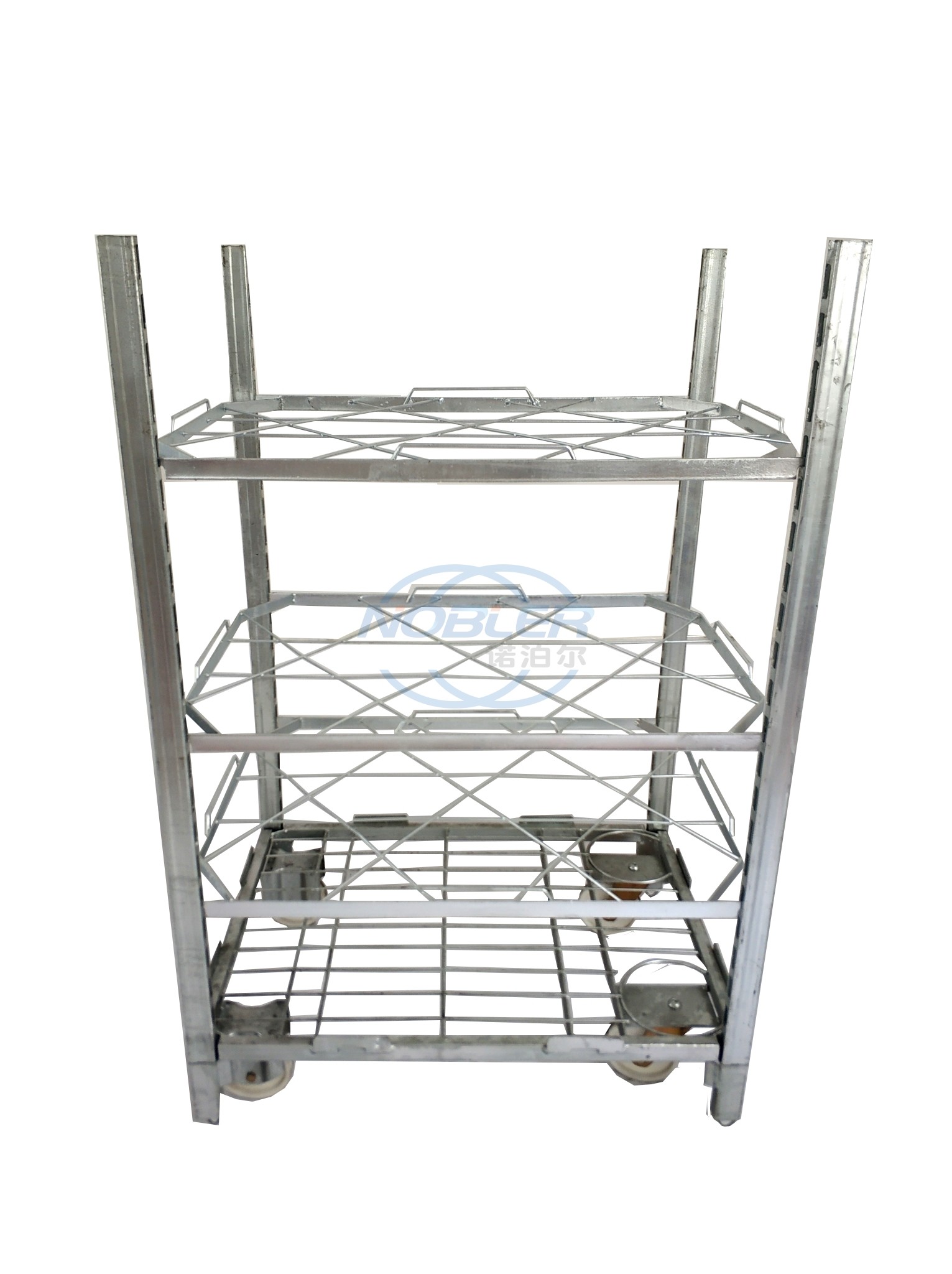 3 Shelves Danish Trolley Wire Mesh Greenhouse Transport Cart Flower Trolley