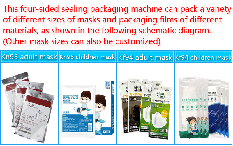 High speed 150 pcs/min medical mask packaging machine KF94 medical mask packaging machine