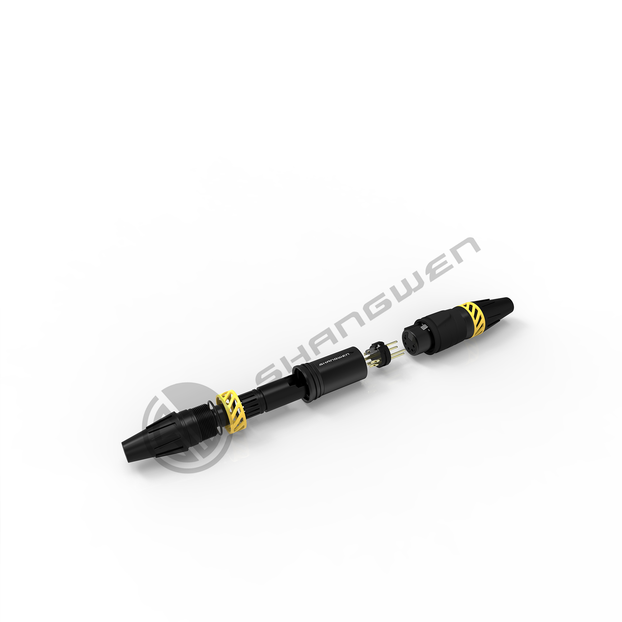 7.5A XLR Connector 5 Pin Waterproof IP65 Silver Male Plug For Audio