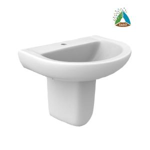  SASO Semi Freestanding Pedestal Basin Wall Hang With Overflow Sanitary Ware Manufactures