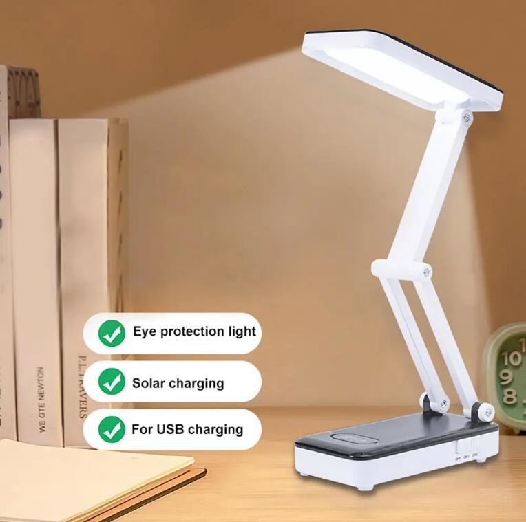 24LED Touch Sensor Dimmable Solar Table Lamp Rechargeable Foldable Solar Desk Lamp