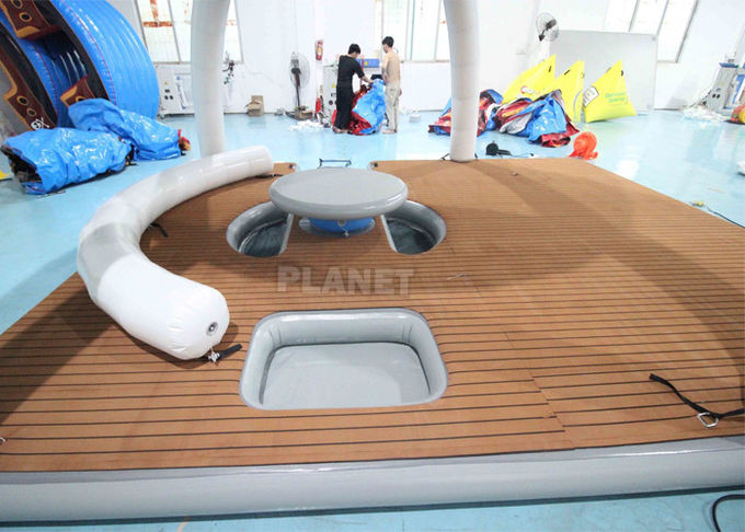 Water Play Equipment Inflatable Floating Platforms Inflatable Water Floating Island With Tent For Leisure Time