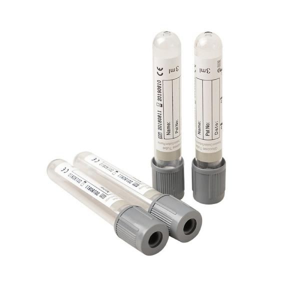 Gray Top Disposable Glucose Vacuum Blood Collection Tube With Glucose Stabilizer