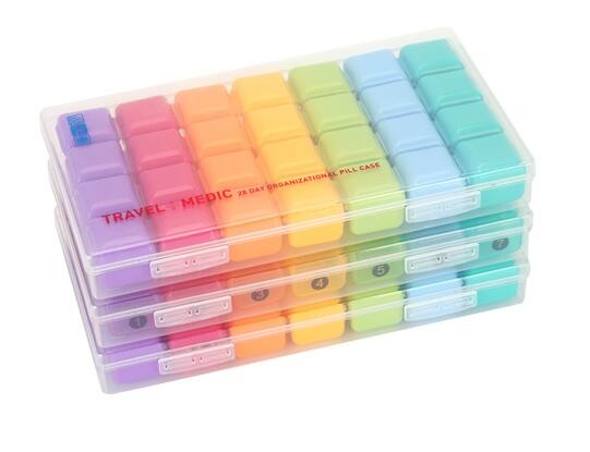 Portable Creative style foldable travel plastic cup with pill case, Random color creative travel cup with pill case for