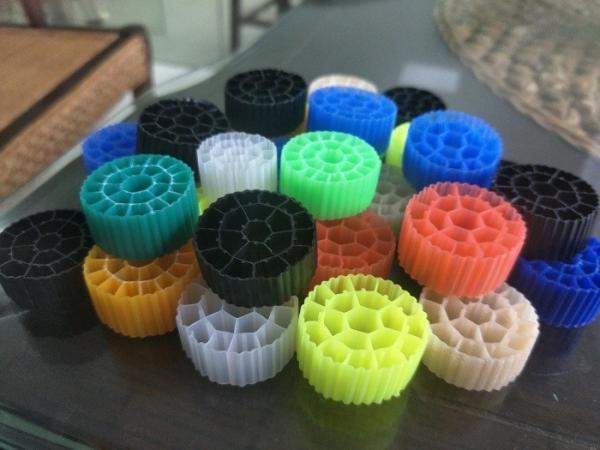 PE Colorful Floating MBBR Filter Media Biofilm Process , MBBR WasteWater