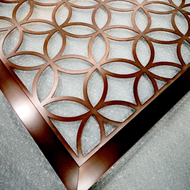 Art deco 3D metal rose gold luxury brushed room divider panel