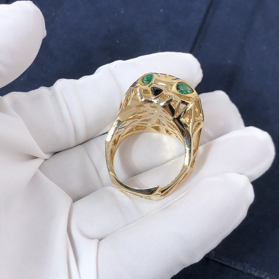 Hot Style Fashion Custom Fine Jewelry 18k Pure Gold Natural Diamonds PanthèRe De Car Tier Ring