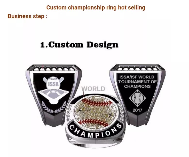 Baseball Kids Silver Sports Championship Rings