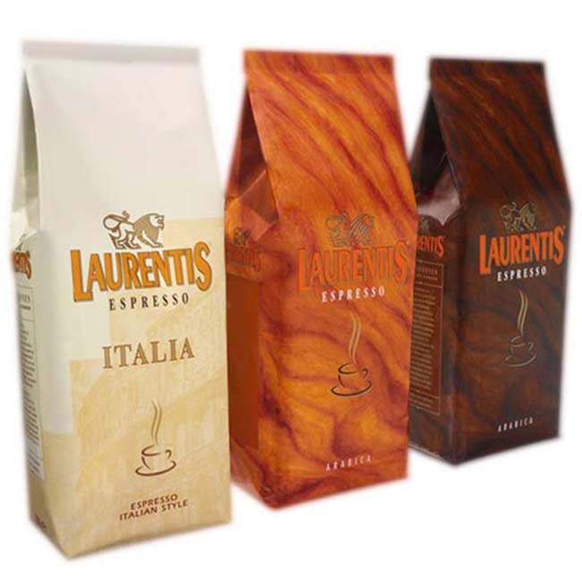 Compostable Coffee Bean Pouches SGS Gravure Print Flat Bottom Gusset Bags