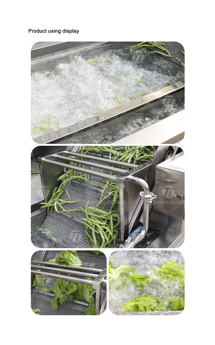 2.6KW Multi-functional fruit and vegetable bubble cleaning machine vegetable food cleaning equipment