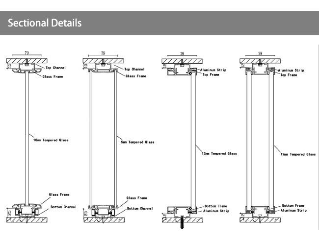 Sturdy And Long-lasting Glaszed Partition Wall With Tempered Glass Insulation Wall