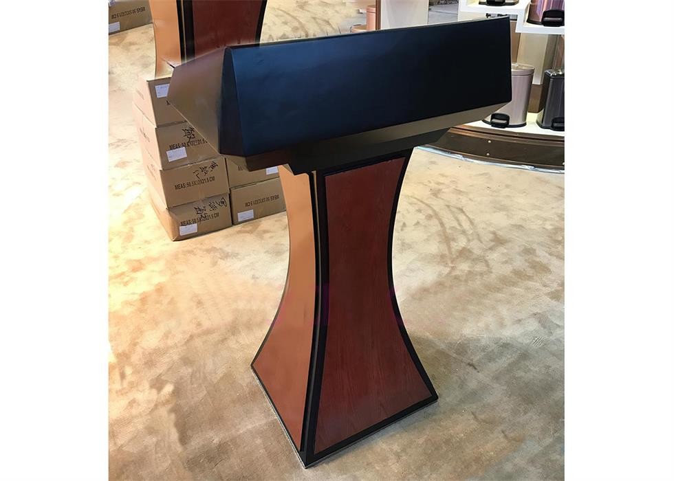 Hotel Rostrum Room Service Equipments Wood Lecture Tables With Metal Decoration