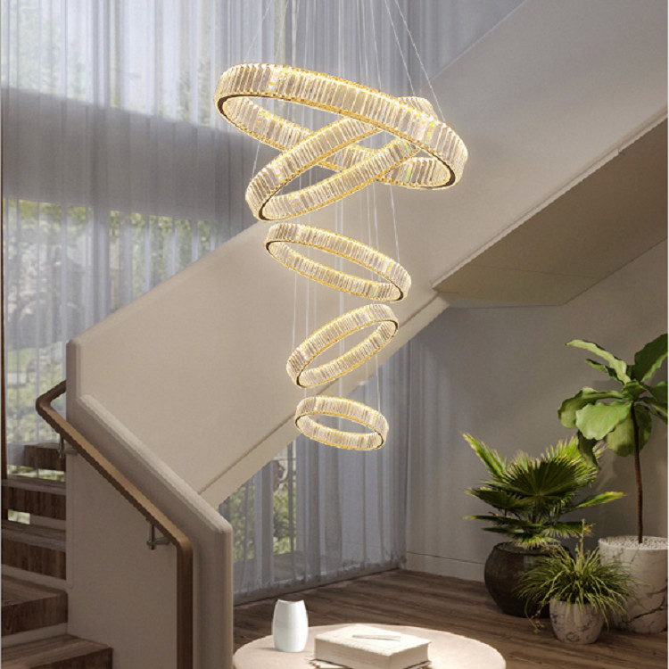 D20cm E14 Luxury Modern Crystal Pendant Light Ring Chandelier
