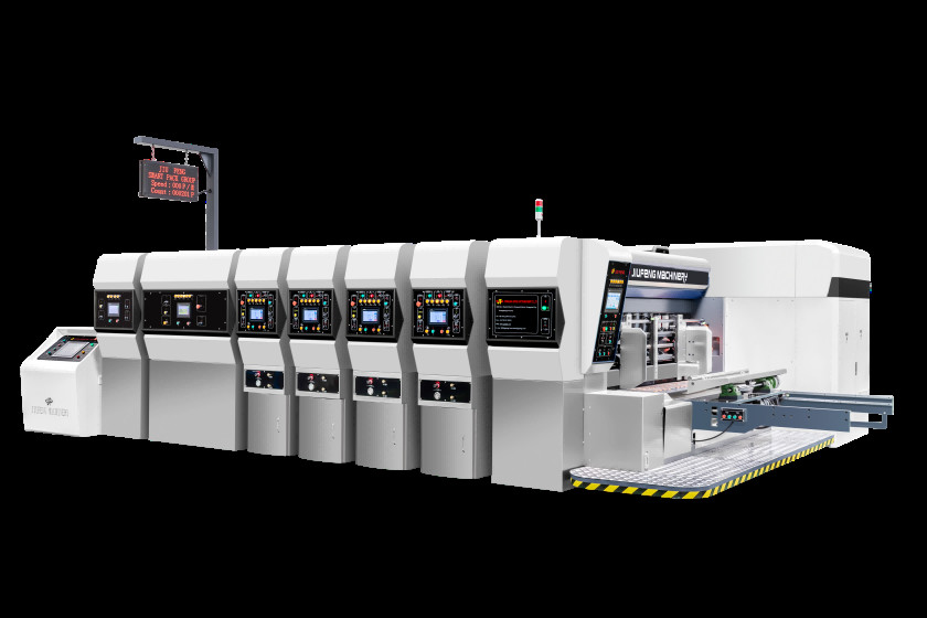 All Comupter Controled G6-0924 Lead Edge Feeder 4 Color Printer + Slotter + Die Cutter + Folder Gluer Inline