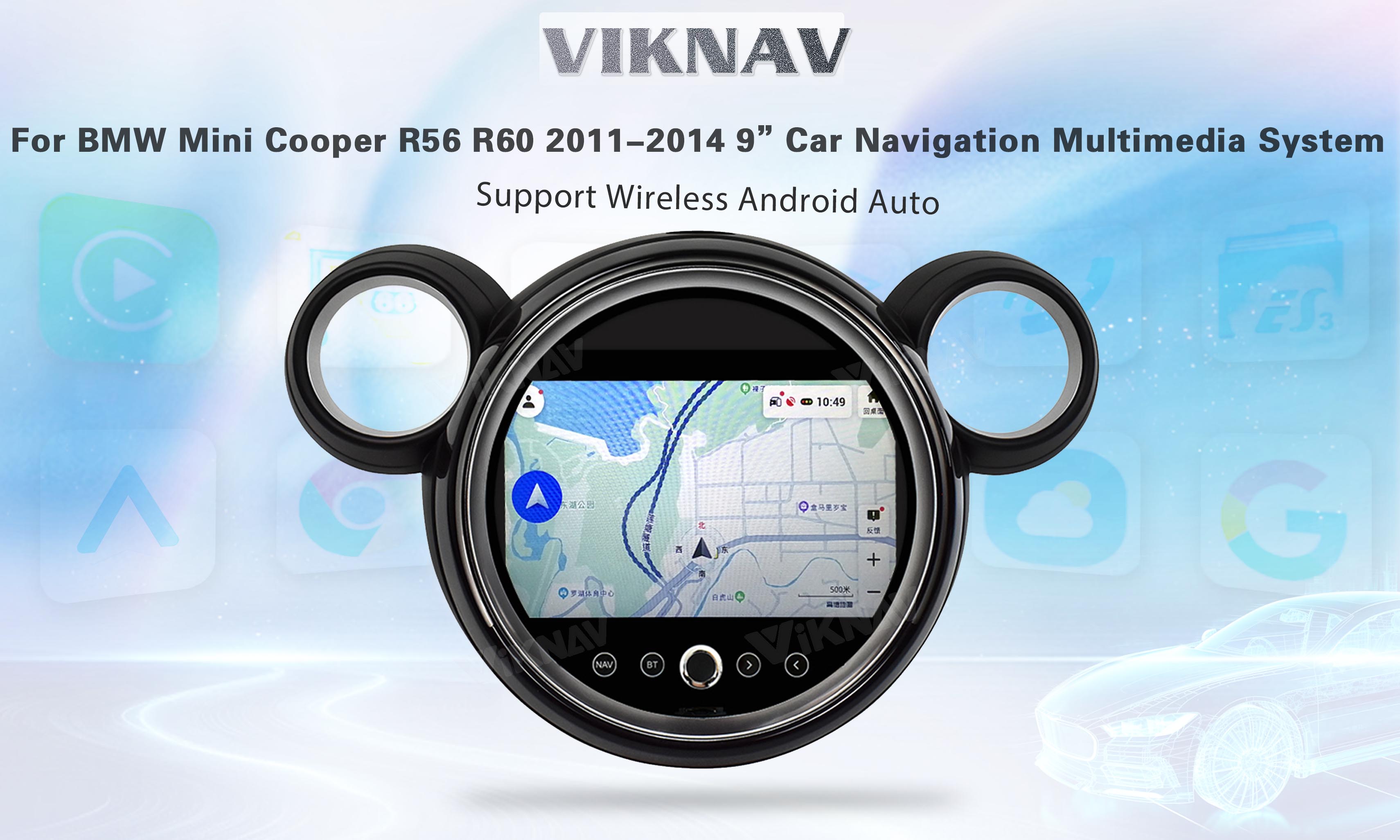Professional Bluetooth Car Radio Head Unit For BMW Mini Cooper R56 R60 2011-2014 9Inch