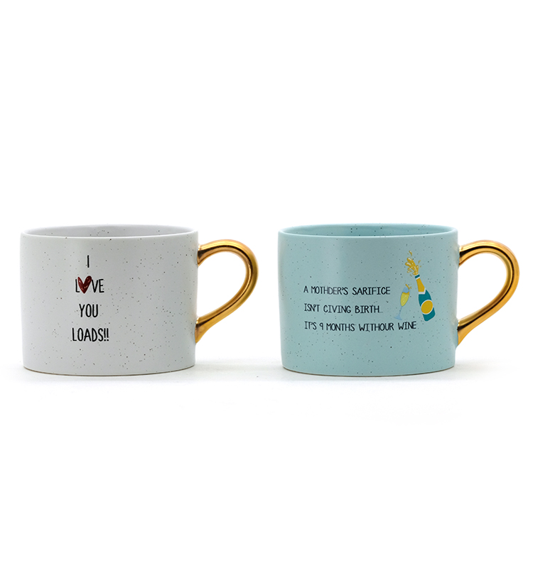White Mug Gold Handle Crockery Mom Mug Ceramic Coffee Mug For Mothers Day Cup Make Tea