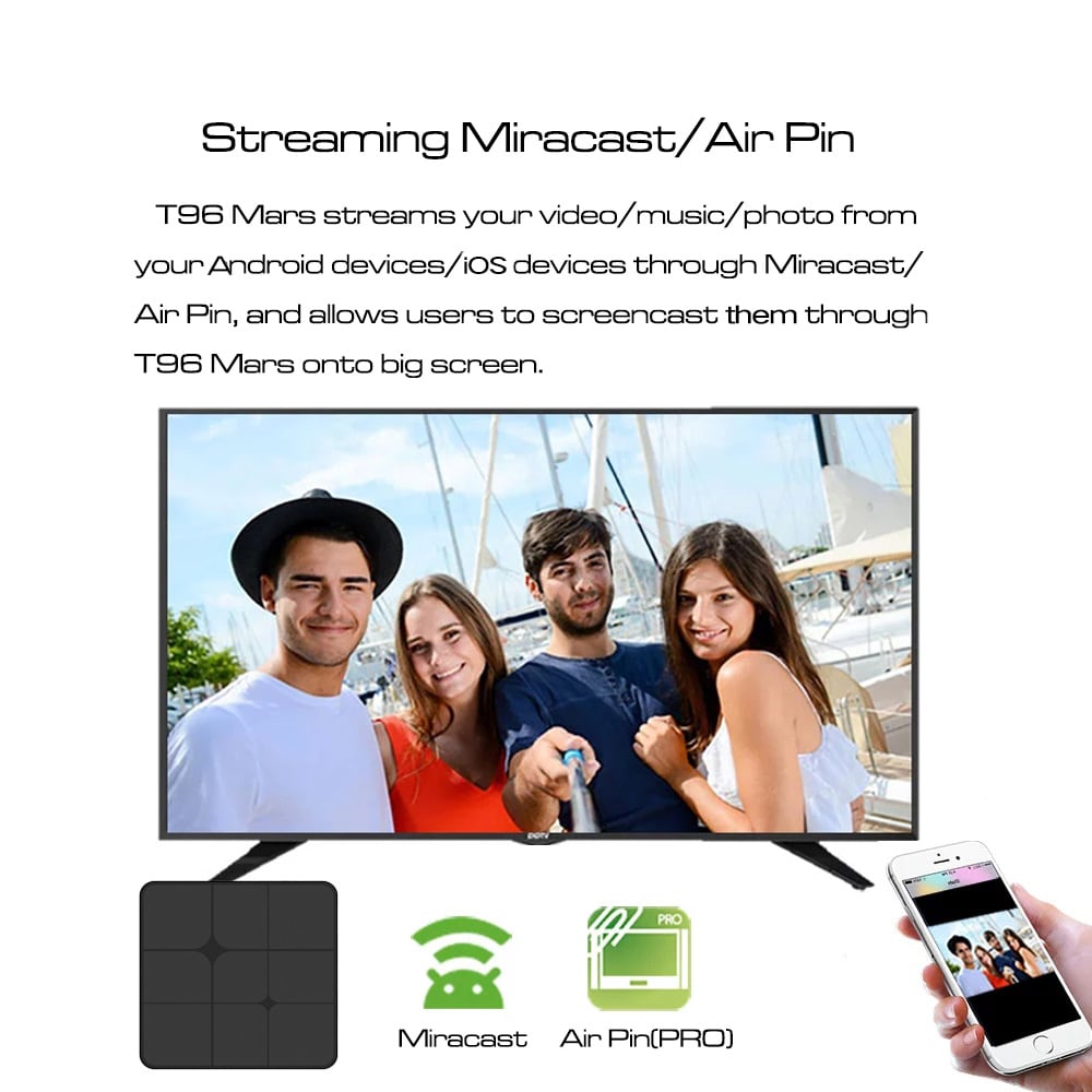 Amlogic S905W Android 7.1.2 1GB RAM 8GB ROM 2.4G WiFi 100Mbps- Black 1GB + 8GB ( EU )