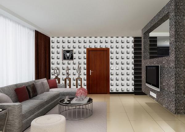 Square Pattern Modern Fashion Style 3d Wallpaper House Decor With Embossed