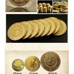 China made custom challenge old gold coin /mayan aztec long count calendar coin