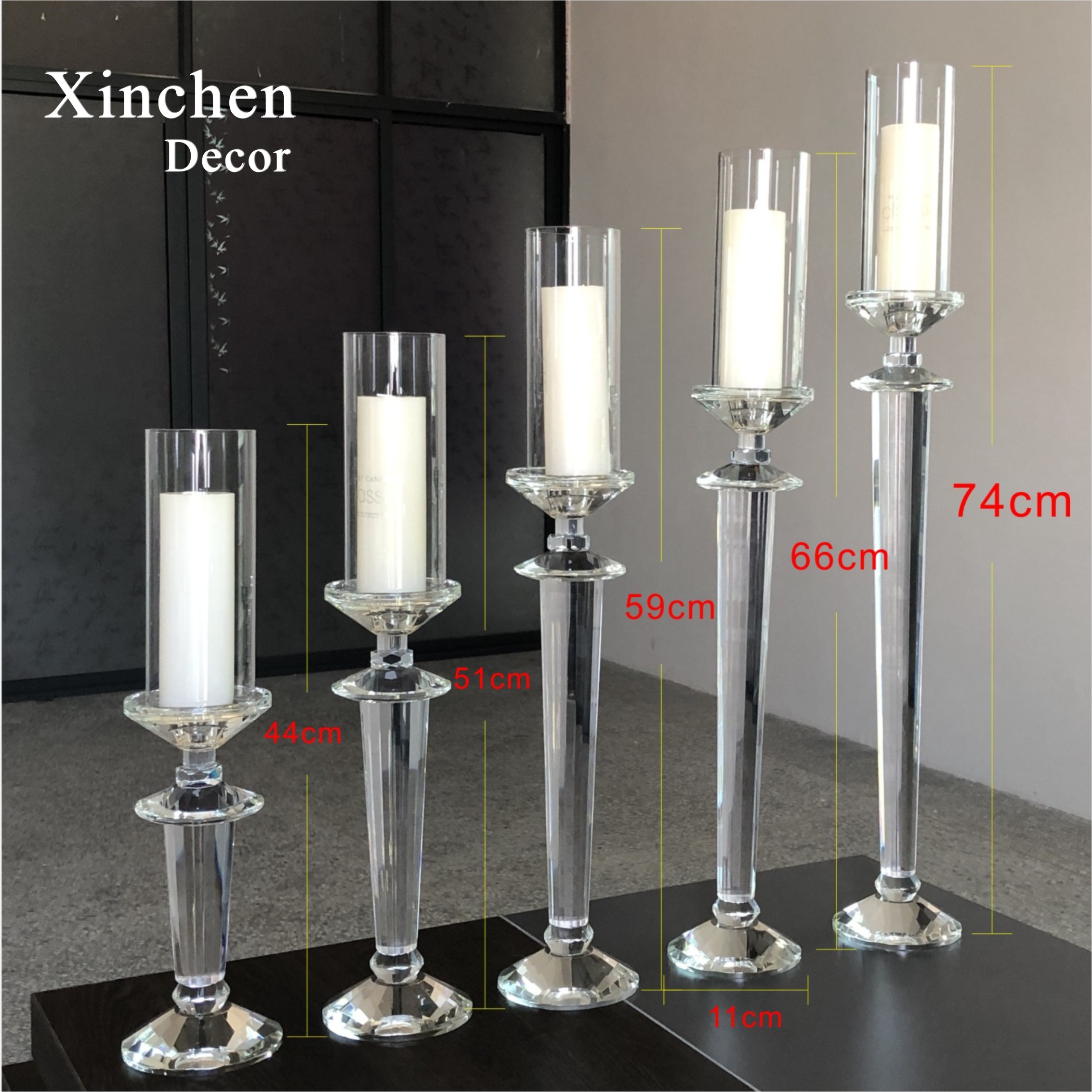ZT-026 wedding accessories decoration set single crystal pillar candle holders