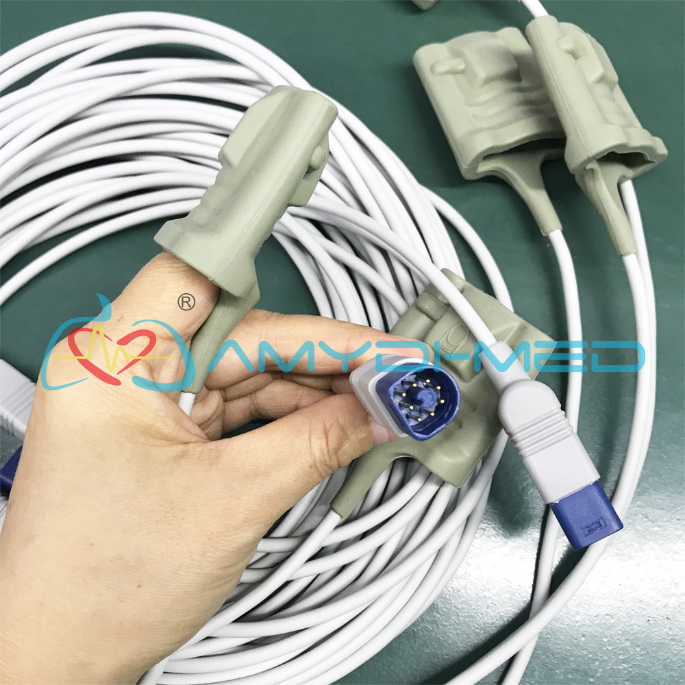Adult Finger Clip SpO2 Sensor Philips MP40 VM8 8 Pin Surgical Supplies
