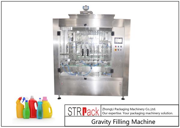Touch Screen Control Automatic Liquid Filling Machine , Time Gravity Liquid