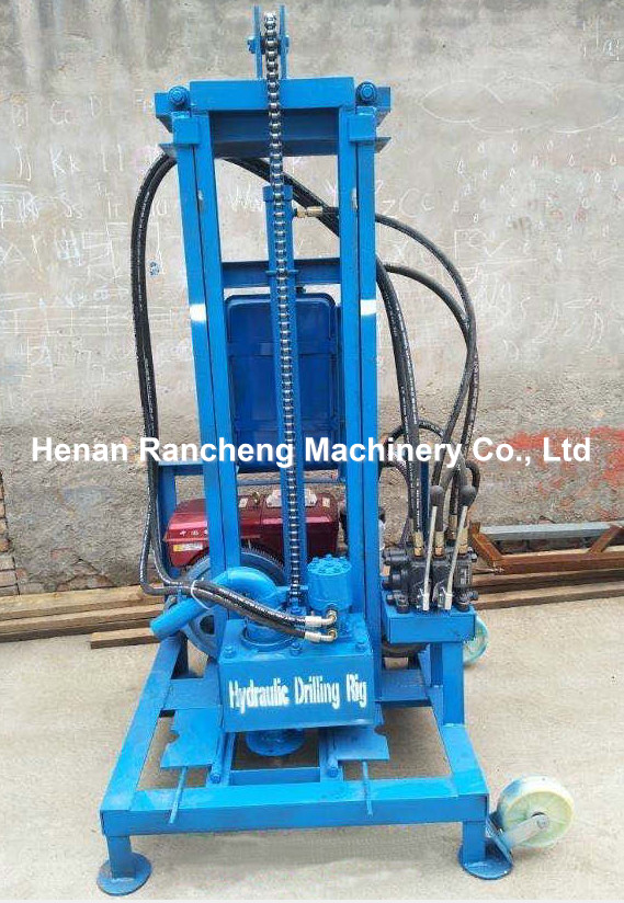 Hydraulic Cylinder Portable Water Well Drilling Machine 100m Deep 51mm Drill Dia