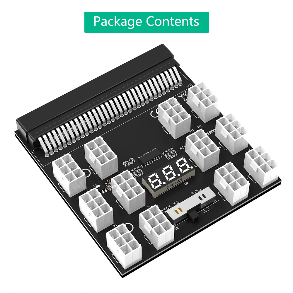 12 x 12V PCI-E 6Pin Female Connector PSU Breakout Board For HP 1200W 1000W 750W Server Power Supply