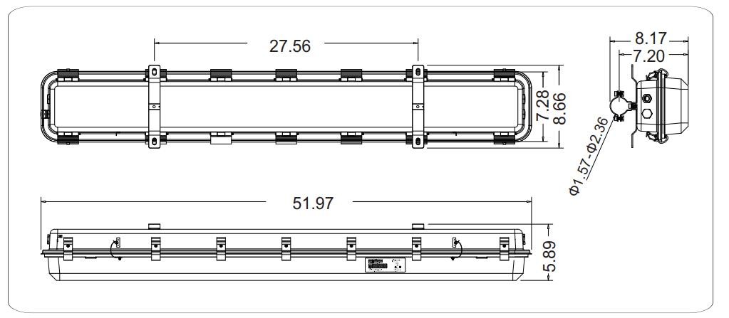 ATEX Certified 20~60W LED Explosion Proof High Bay Fixtures R SERIES-12