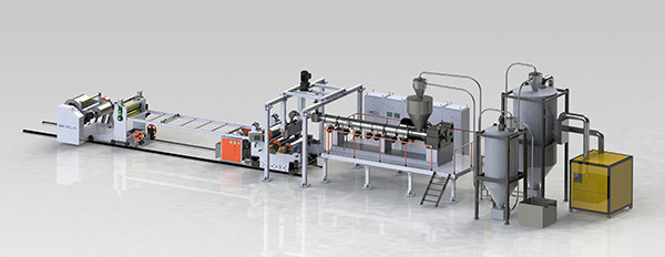 Efficient Pet Sheet Extruder Machine Max Width 1000mm And Screw L/D ：40/1