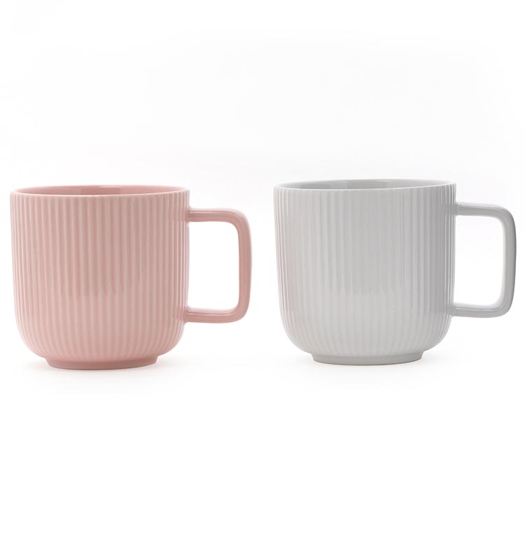 Nordic Style Morandi Line Custom Ceramic Tall Coffee Mug 16Oz