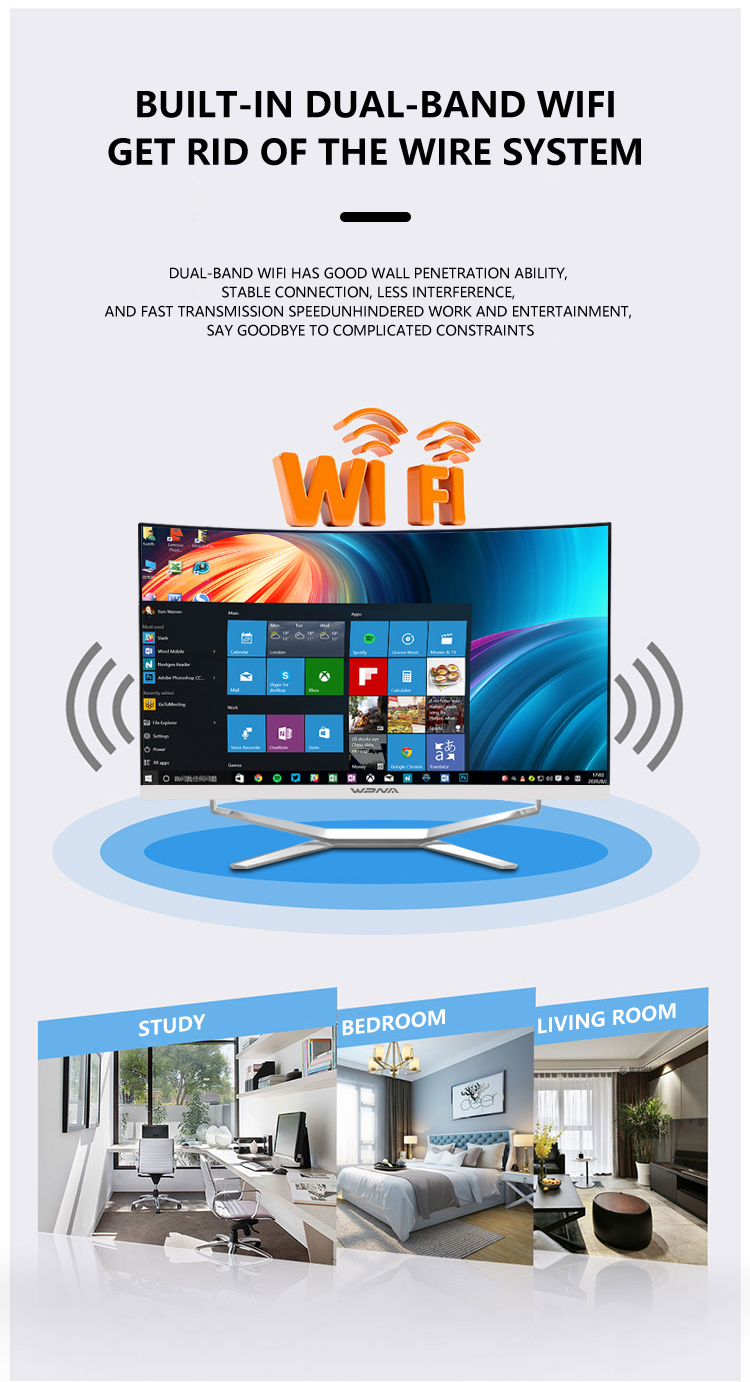 32 Inch All-in-one Gaming PC With Curved Screen And No CD ROM Optical Drive Black