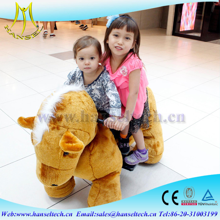 Hansel wholesale kiddie scooter ride and rideable horse plush animals