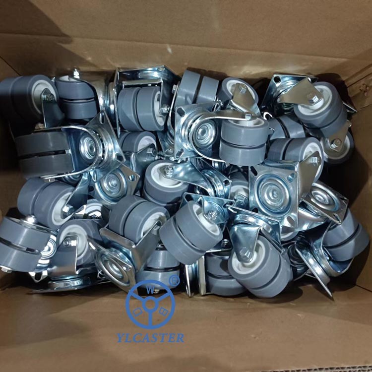 3 Inch High Load Double Wheel PVC Casters Swivel Plate