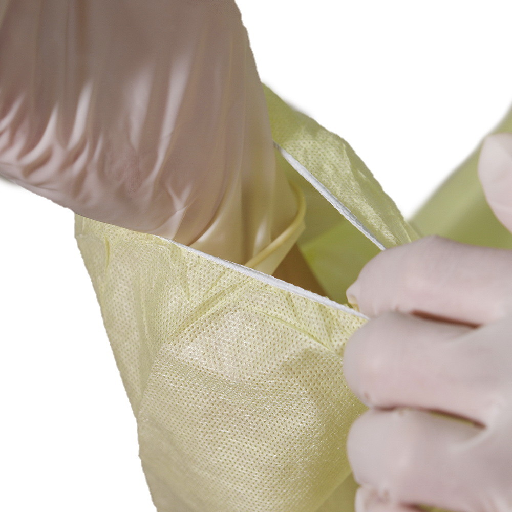 Yellow Disposable Waterproof Isolation Surgical Gown