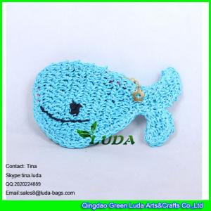 LUDA cute coin purse fashion fish shape paper string crochet straw clutch bag Manufactures